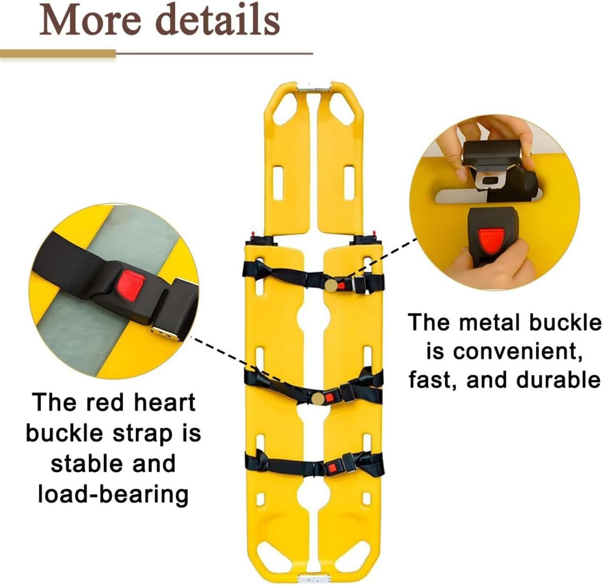 Foldable Patient Transport Stretcher - Adjustable Length Plastic S for Emerncy in Hospitals, Ambulances, Sports Fields & Home Use - Portable and Lightweight