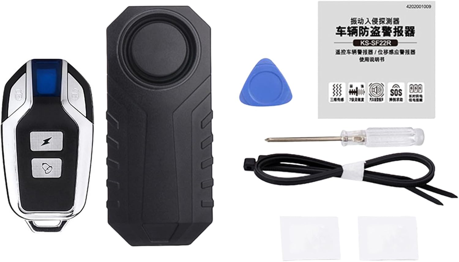 Bicycle Alarm Anti-Theft, Scooter Alarm, Bicycle Alarm System | Wireless 113db Sensor Vibration Security Device for Scooter Bicycle Moto Motor Bike Sport Bike