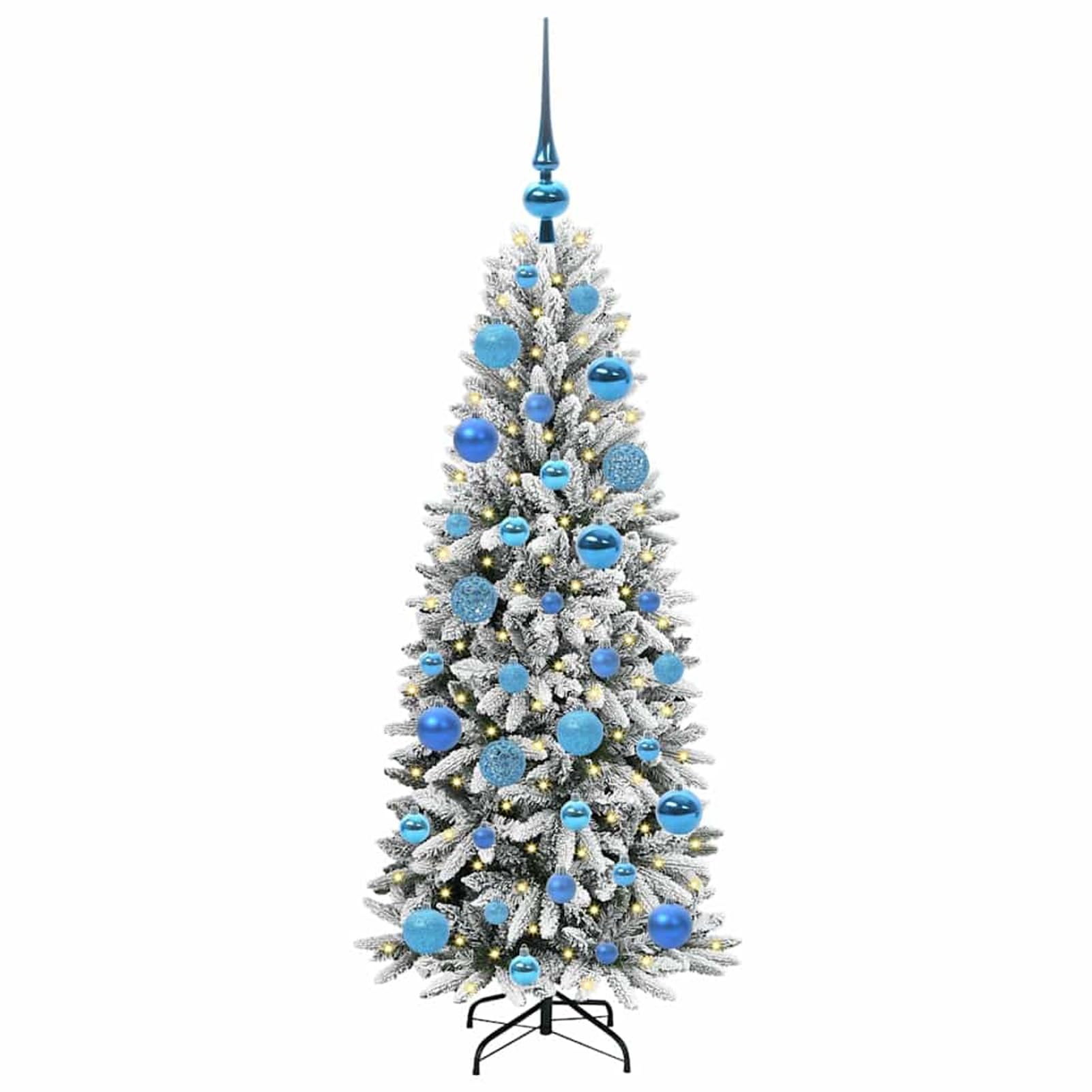 Gecheer Albero di Natale Bianco LED, 53 cm, Realizzato in PVC, Decorazioni festive, Atmosfera accogliente, per Interno ed Esterno