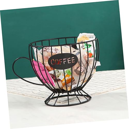 Miniatura 3 de DECHOUS Estante de almacenamiento para taza de café, estantes de almacenamiento, estante de exhibición, barra de café, organizador de café, cesta de