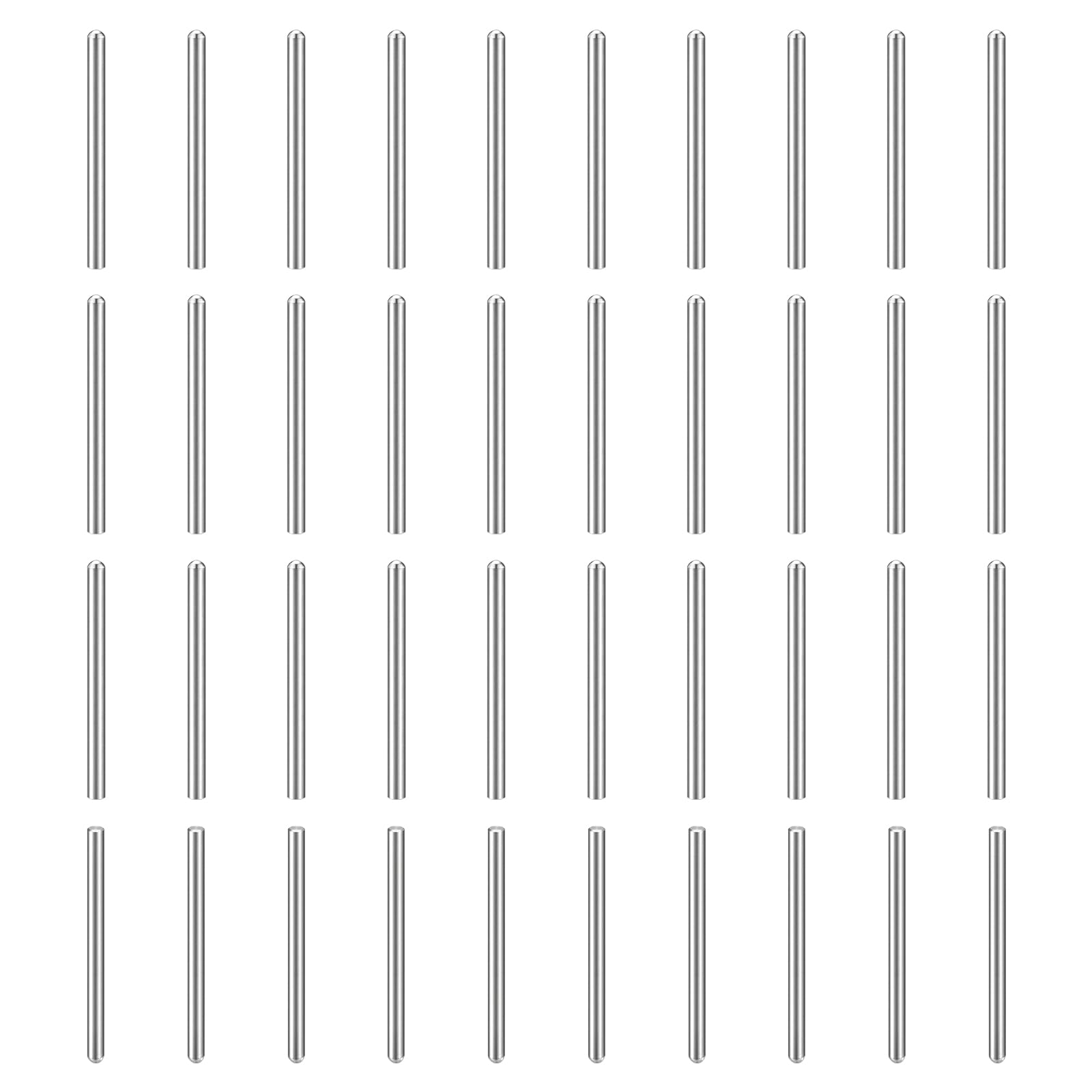 sourcing map 150Pcs 0.6mm x 8mm Dowel Pins, 304 Stainless Steel Cylindrical Round Head Shelves Support Pegs Locating Pin for Bookshelf Cabinet Furniture Component, GB831, Silver