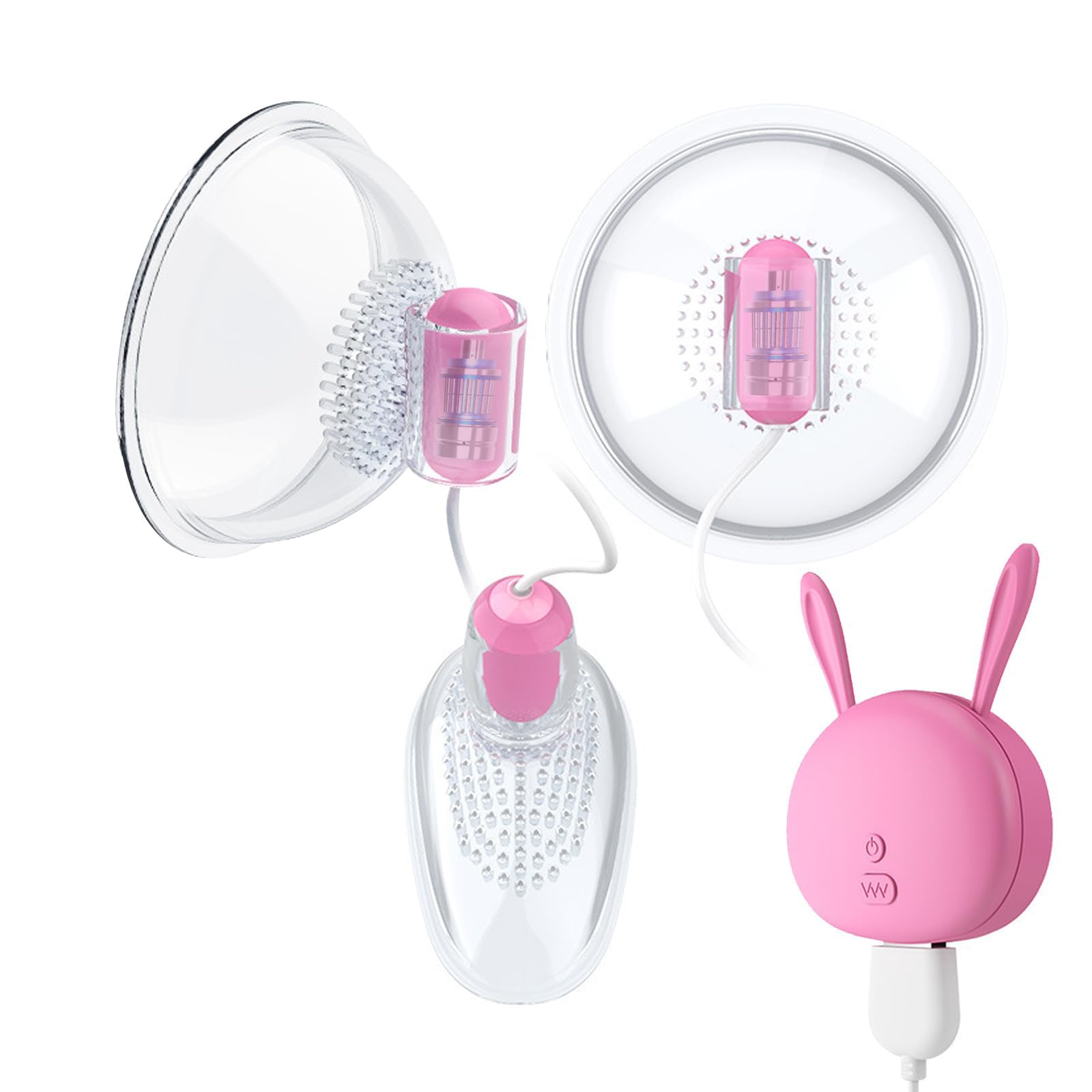 BDSMYEE Vibrateur Pour Mamelons, Masseurs de mamelons et de vagin 2 in 1, Sex toys Vagin Clitoris Ventouse, 10 modes de vibration, Ventouse de mamelon