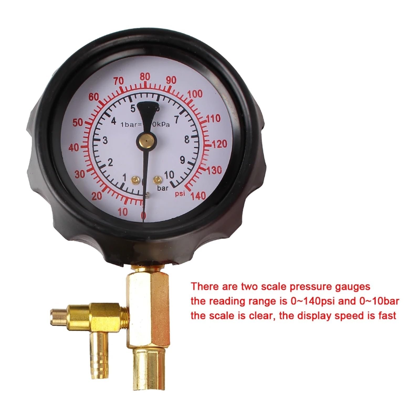 0~140psi 10bar Zestaw Testowy Samochodu Auto Narzędzia Diagnostyczne Miernik Ciśnienia Paliwa Akcesoria Samochodowe Do Tester Pompy Wtryskowej Precyzyjne Monitorowanie