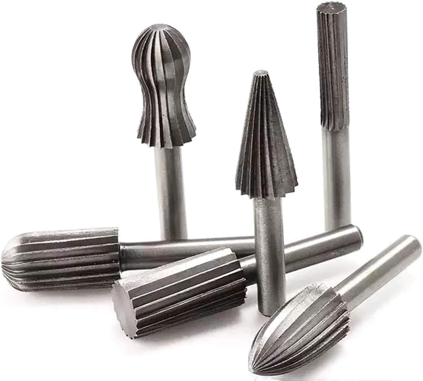 Lima de escofina de metal, juego de limas de aguja, 6 piezas de vástago redondo de 6 mm, pulido y pulido, broca, fresa, lima rotativa eléctrica, tallado en madera, cabezal de molienda, lima resistente