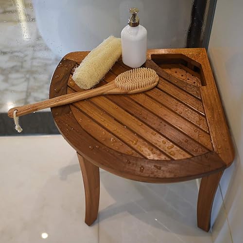 Miniatura 4 de Cambridge Casual Superior Indonesian Teak Estate - Banco de ducha, taburete esquineromarrón natural