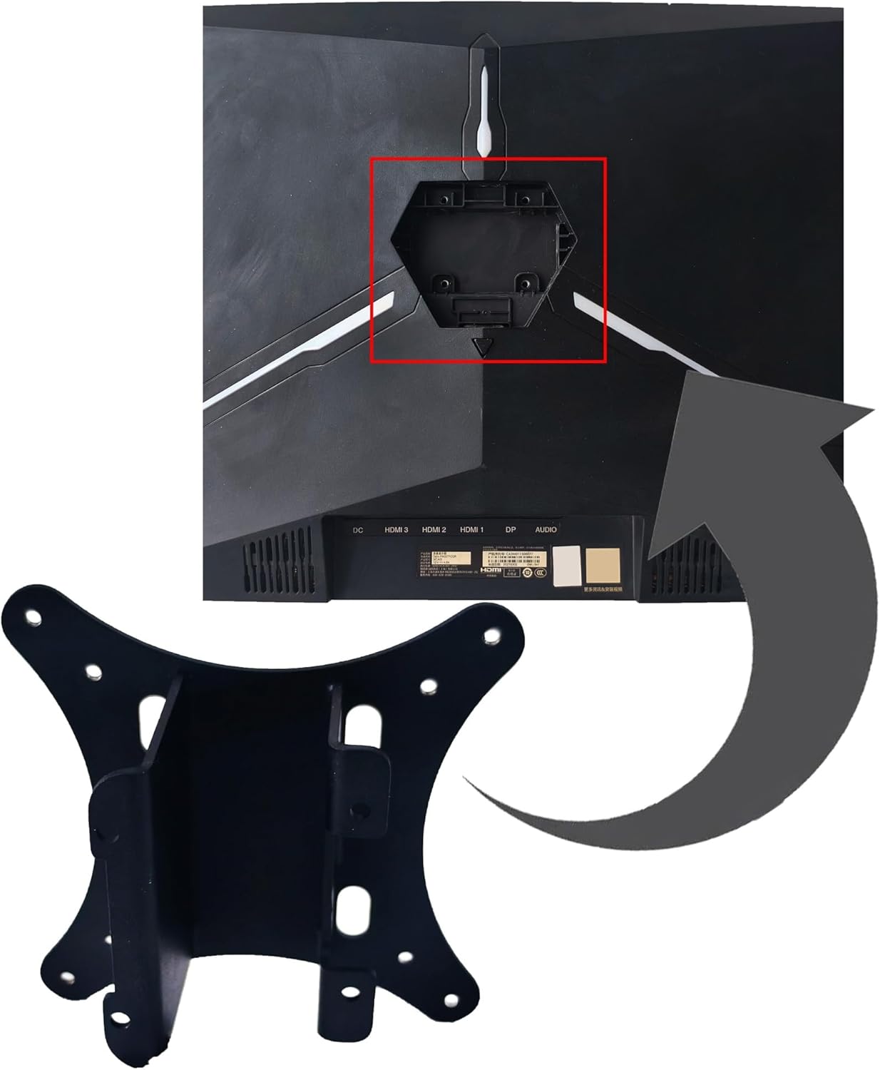 VESA Wall Mount Adapter 34" 27" Inch，Compatible For Optix PAG341CQR PAG271CQR Curved Monitor Monitor Bracket Mounts To Stand/Arm/Desk Mount