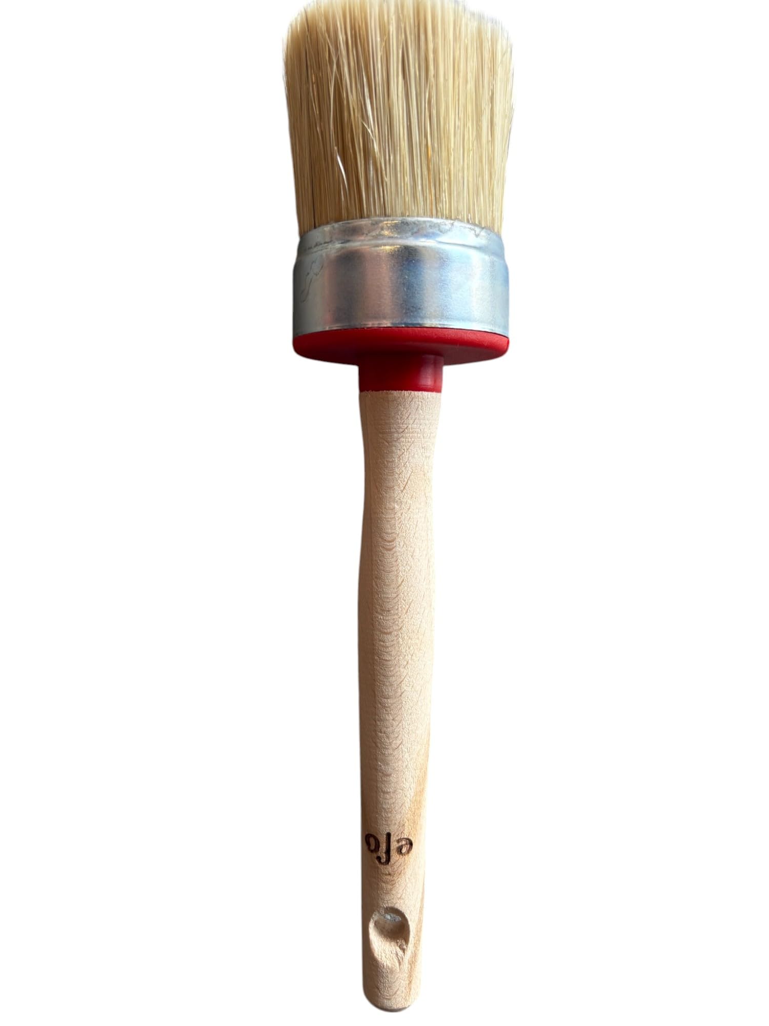 efo Pinceau rond - Pour peinture à la craie, cire, moulures, panneaux, meubles et clôtures - Mélange de poils naturels pour teinture, huile et vernis (60 mm)