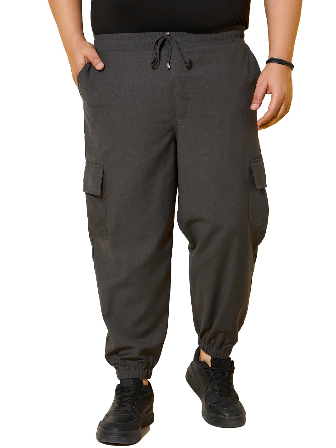 bigbanana Men Plus Solid Grey Trouser-picture-25