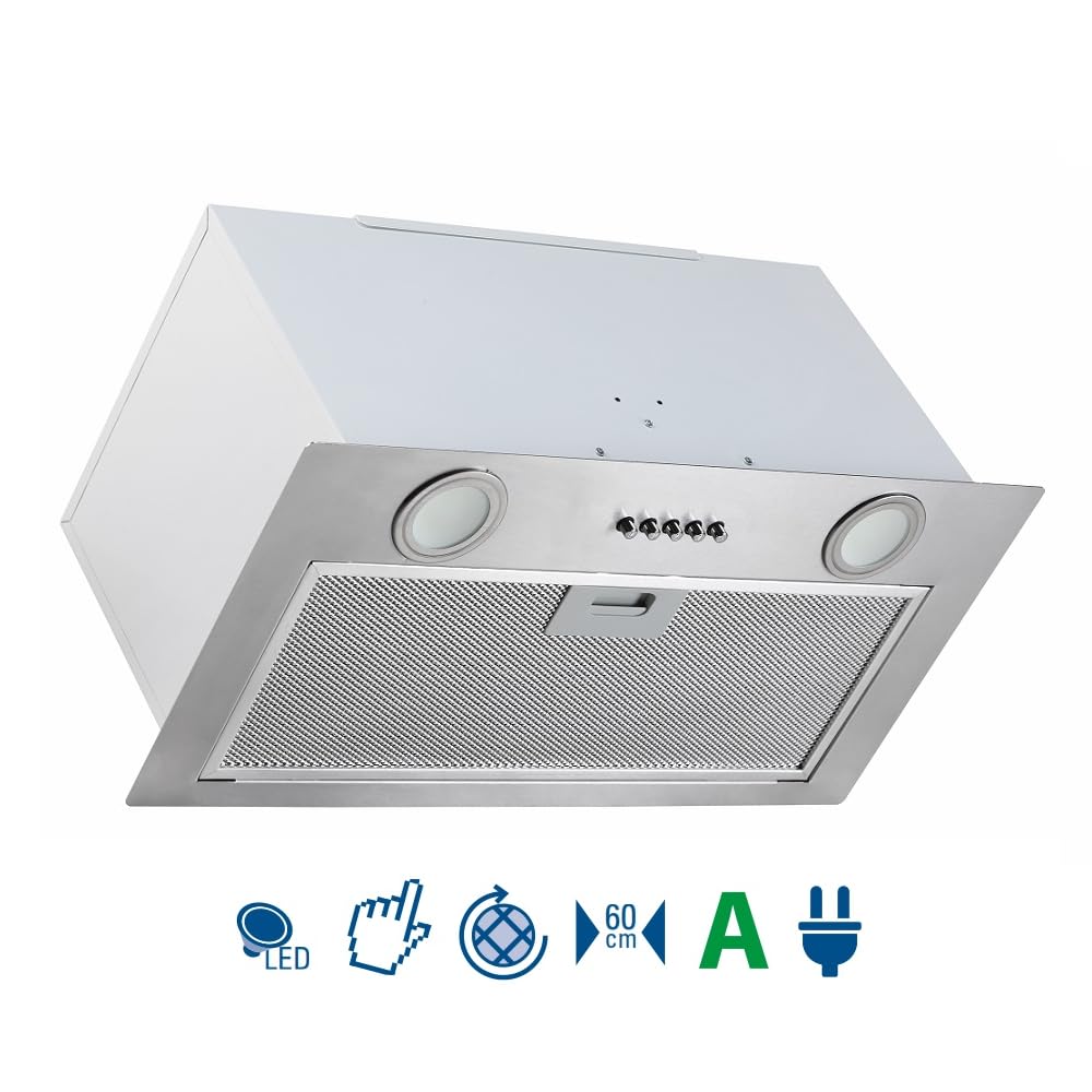 VLANO GT 52 IX Einbau-Dunstabzugshaube Edelstahl 52 cm 650 m³/h LED-Beleuchtung 3 Leistungsstufen