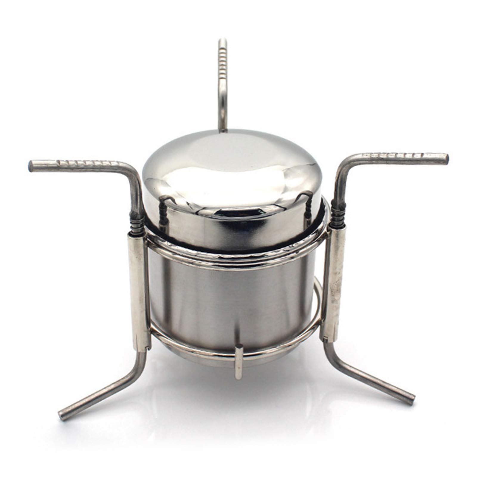 Réchaud de Camping à Alcool, réchaud Liquide Pliant ultraléger en Acier Inoxydable avec Support de Support pour Camping, Pique-Nique, Barbecue, Cuisson