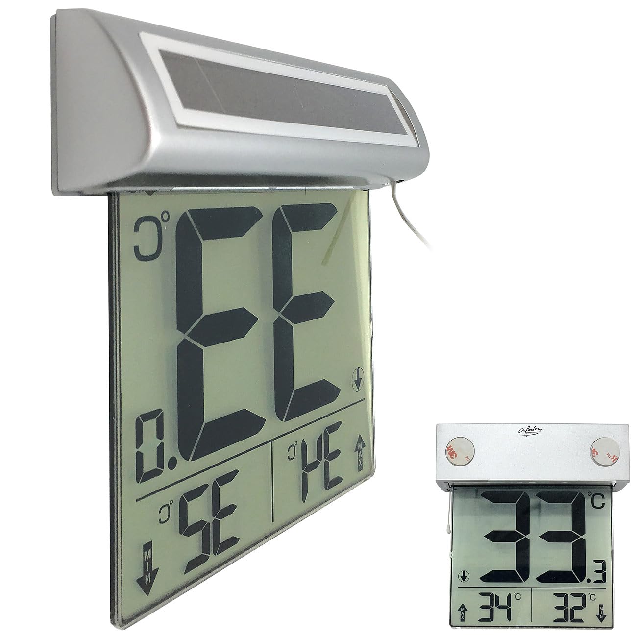 Infactory Thermomètre numérique solaire pour fenêtre