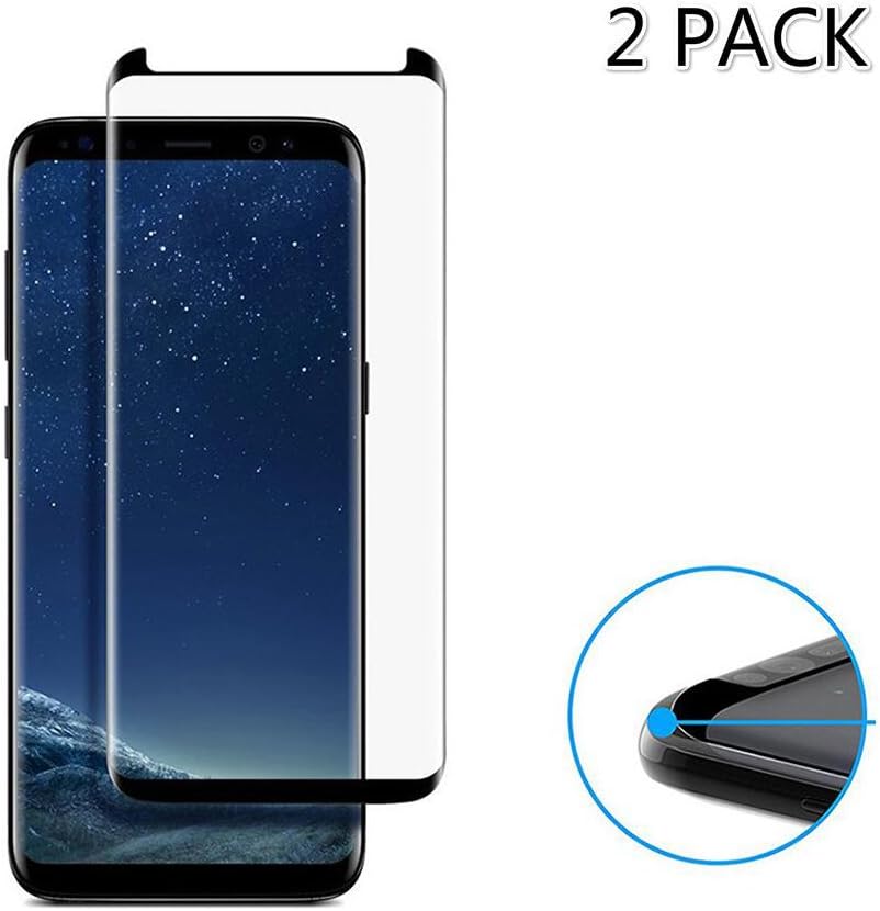 Galaxy S8 Screen Protector [2-Pack], Coursin [Case-Friendly] 3D PET HD Screen Protector Film for Samsung Galaxy S8 Black