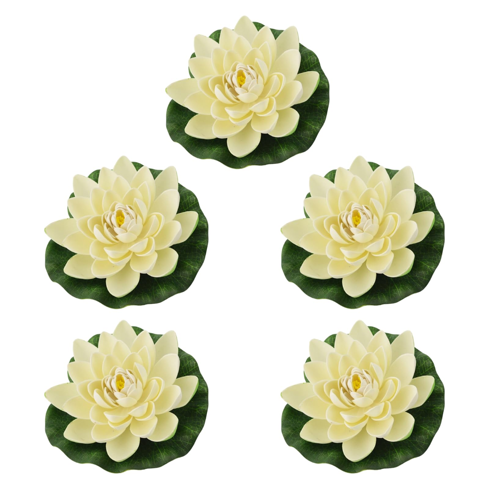 Tsophreniq 5Pcs 17cm Realistic Artificial Floating Flower with Artificial Pond Plant Ornament for Garden Decoration Floating Flower Wedding Party Decoration
