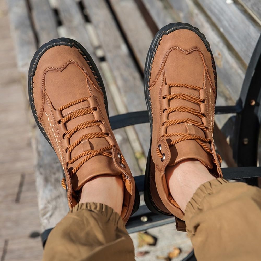 Botas ortopédicas cómodas de cuero para hombre hechas a mano