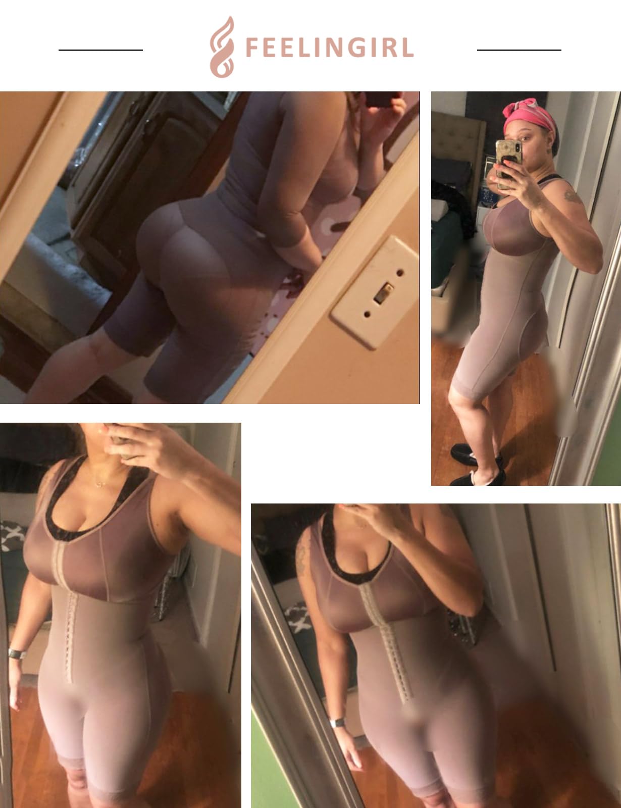 FeelinGirl Body Femme Gainant Gaine Amincissante Ventre Plat Combinaison Body Sculptant Gainante Gaine Haute Serre Taille Femme S-6XL