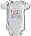 Kreleurs I Love My Nana Baby Bodysuit Newborn Letter Print One Piece Short Sleeve Infant Romper Grey 18-24M