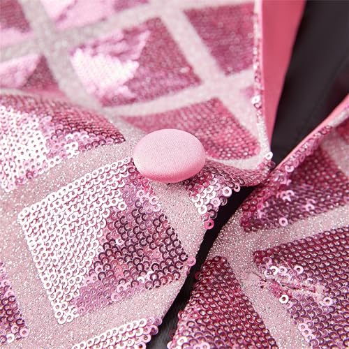 Costume de fête scintillant homme veste rose pour bal et soirée - 6