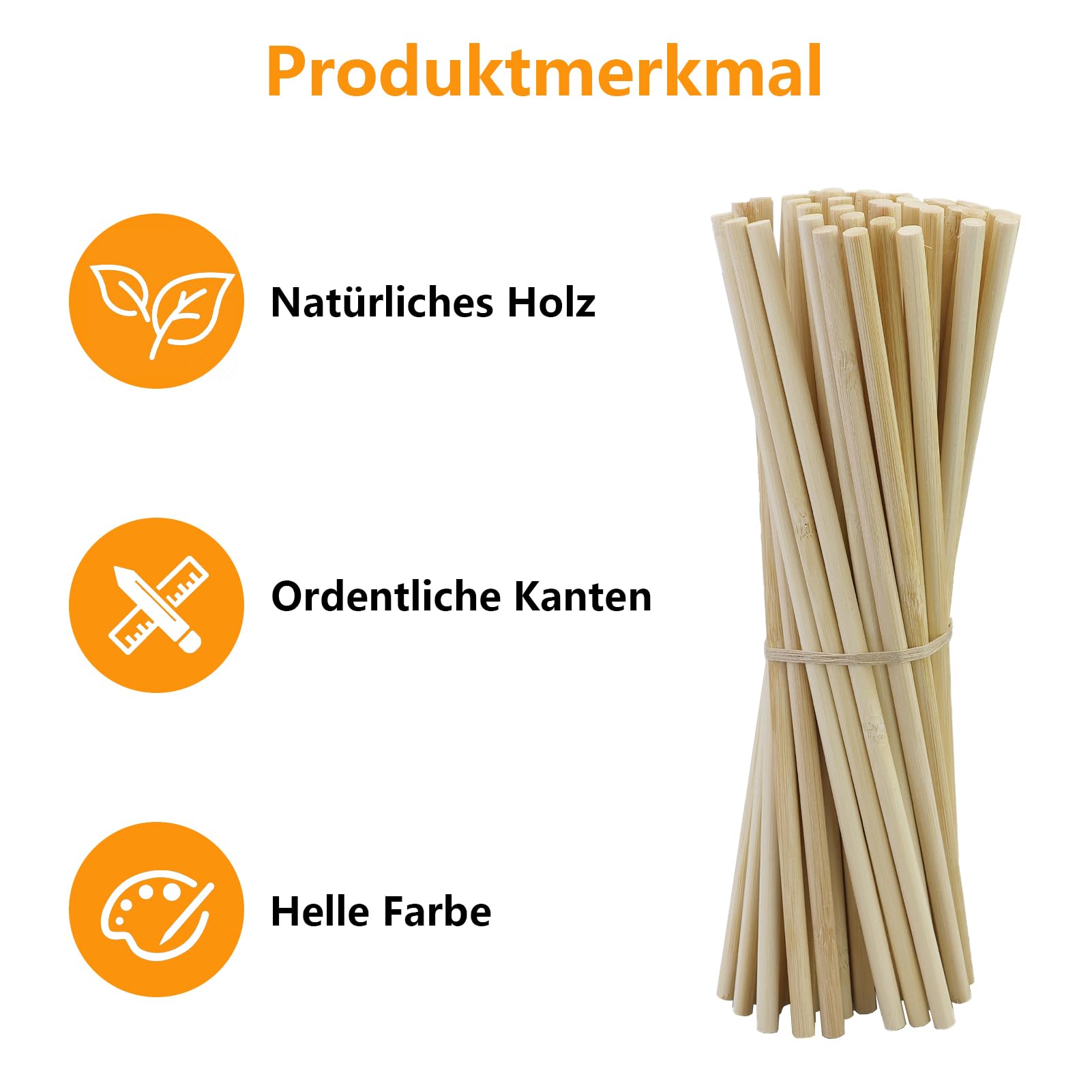 52 Bastoncini Di Legno Per Fai Da Te - 8mm X 30cm | Per Artigianato E Decorazioni - Foto 6