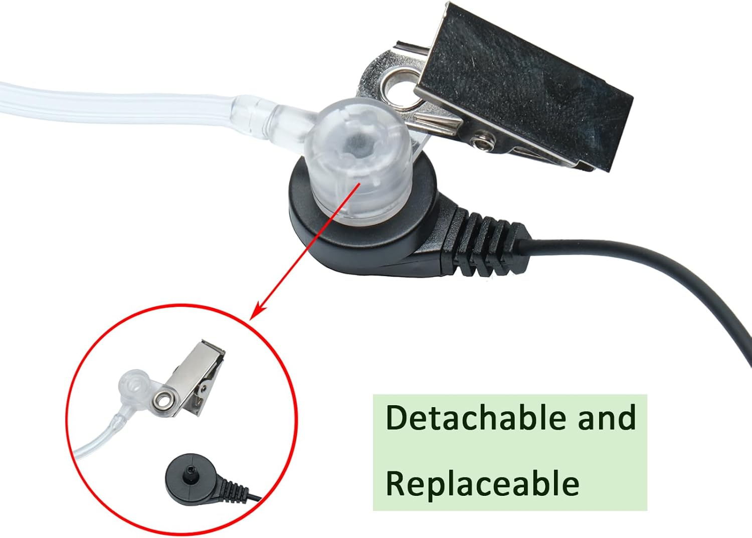 Acoustic Tube Earpiece Headset with Mic PTT Compatible with Motorola CP200 CP200D CP185 CLS1110 CLS1410 BPR40 RMU2040 Walkie Talkie Two Way Radio 10Pack