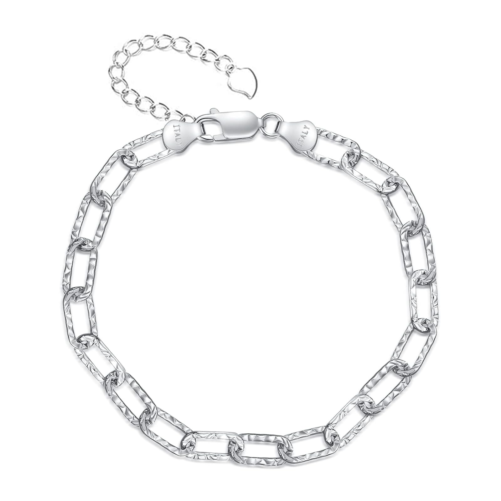 Bracelet trombone argent 925 massif réglable idée cadeau idéale