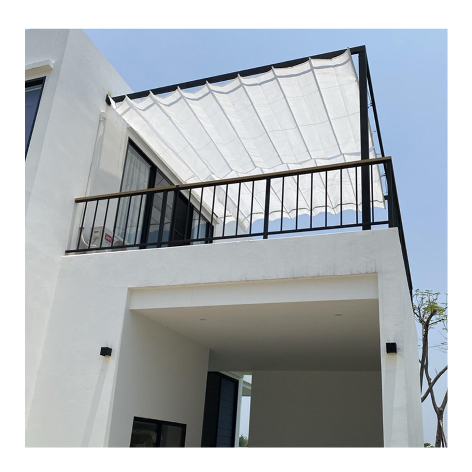 Wysuwany żagiel przeciwsłoneczny 1,8 m x 3 m, na patio, zadaszenie przesuwne na balkon, do ogrodu, łatwa instalacja, rozwiązanie dla cienia na zewnątrz
