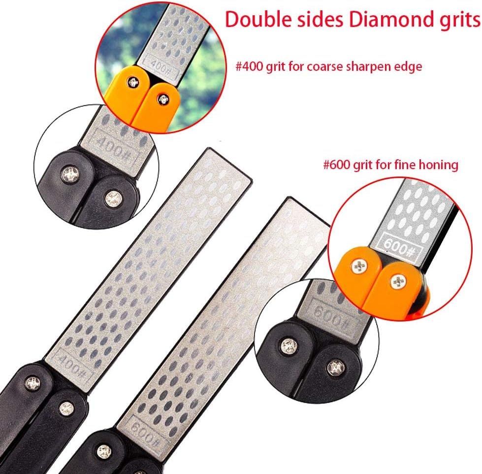 DMD Diamond Sharpening Stone #400600 Knife sharpener Double Sided Folding Black - 1pcs
