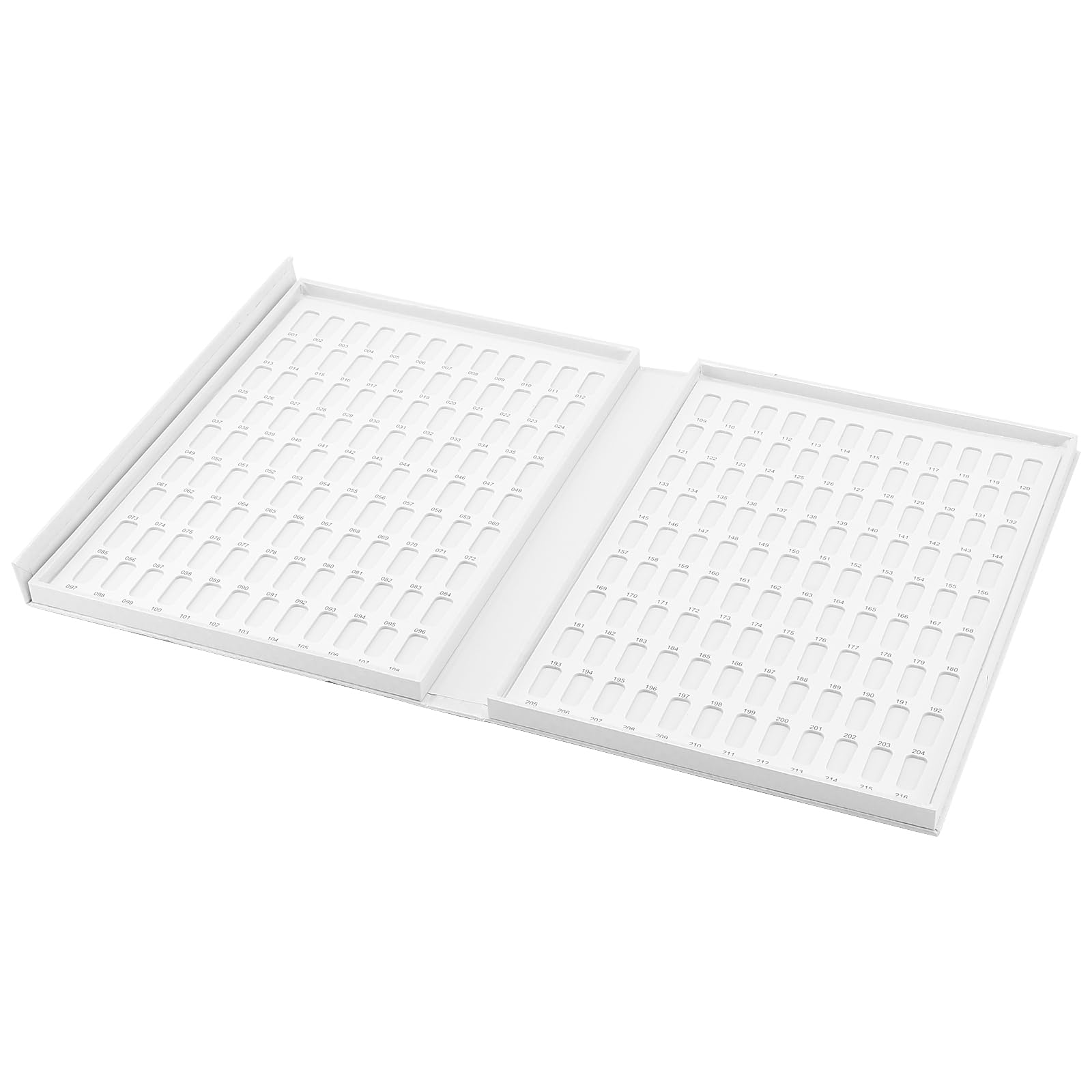 Lot de 2 livres de Présentoir Nuancier pour vernis à Ongles, 216 couleurs, Avec 480 cartes de couleurs plates, échantillons de couleurs pour nail art, Présentation de nail art, Blanc