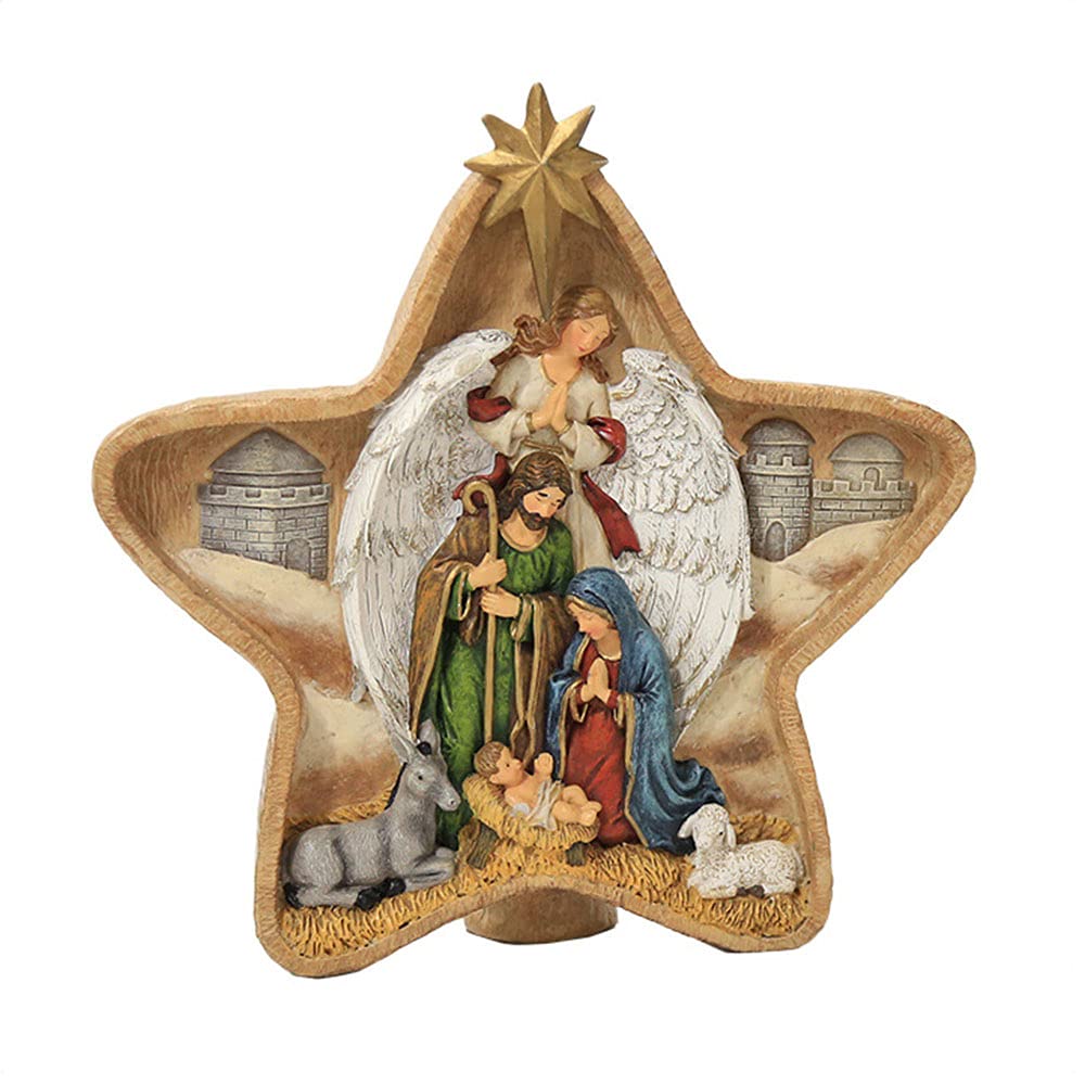 Krippenfiguren Set Jesus Bild Weihnachtsdeko Harz Krippen Figuren Weihnachtskrippe Zubehor Weihnachtstag Dekoartikel Tischkrippen Weihnachtsschmuck Weihnachtshaus Deko, B