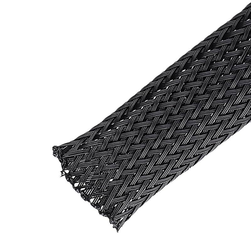 Manchon de câble Gaine tressée 1M Manchon en fil PET, largeurs 3-100 mm tresse isolante rétractable pour isolation des tuyaux et protection contre la corrosion (70 mm)