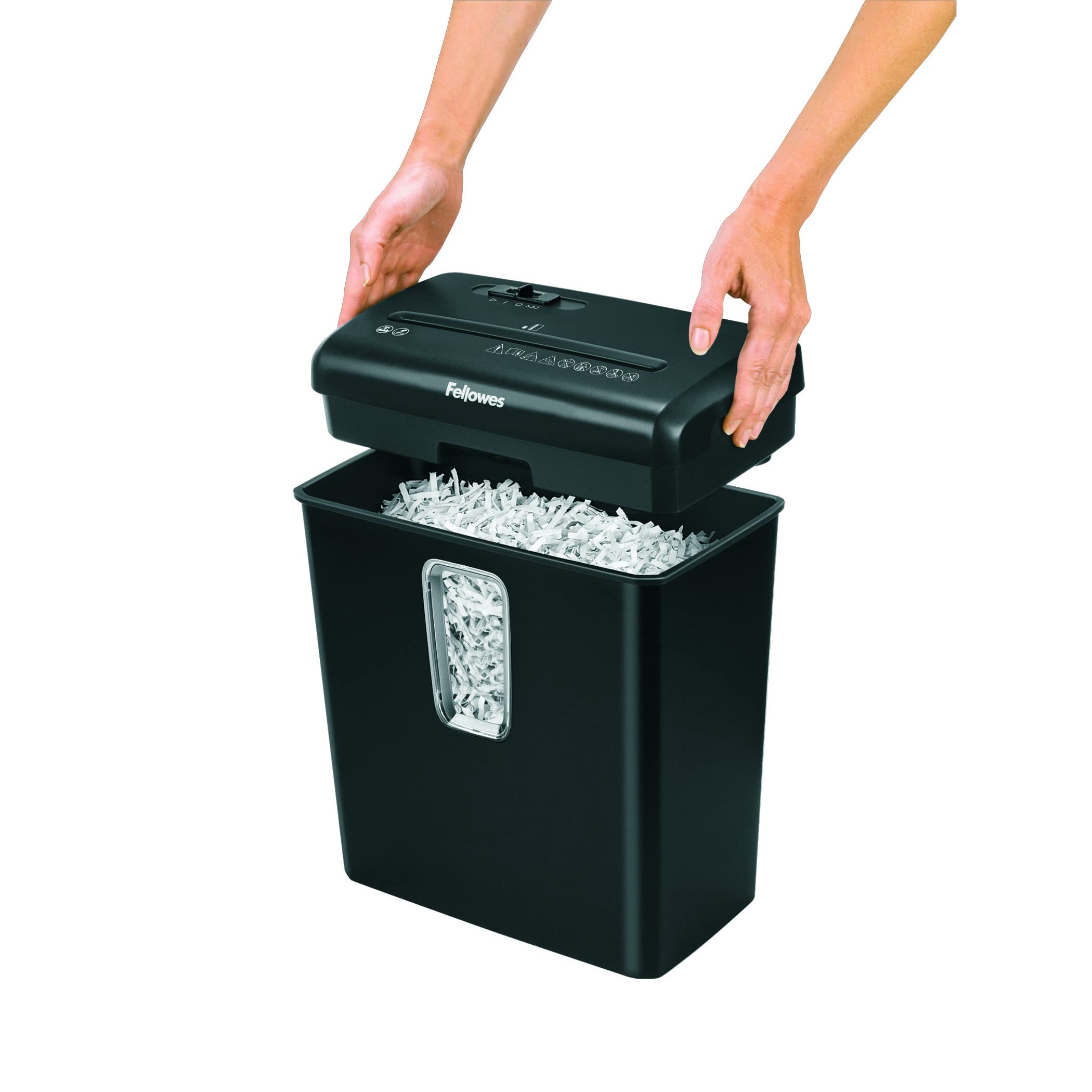 Fellowes Shredder Powershred FS-6C - Trituradora de Papel de Corte Cruzado de 6 Hojas para Uso doméstico - Trituradora de Documentos Personal y de Oficina - Cubo de 15 litros - Nivel de Seguridad P-4