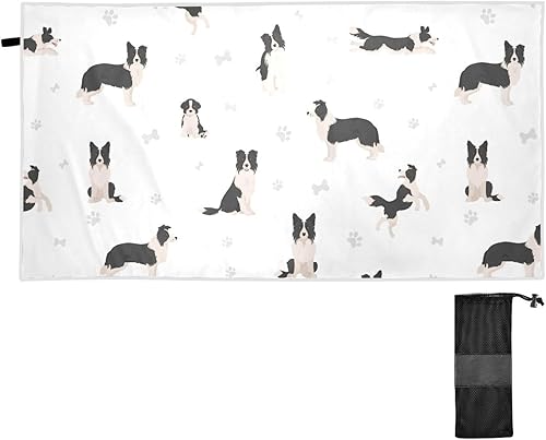 Miniatura 2 de Border Collie - Toalla de playa de microfibra de secado rápido, toalla de viaje de gran tamaño a prueba de arena, para mujeres, niños, niñas, niños,