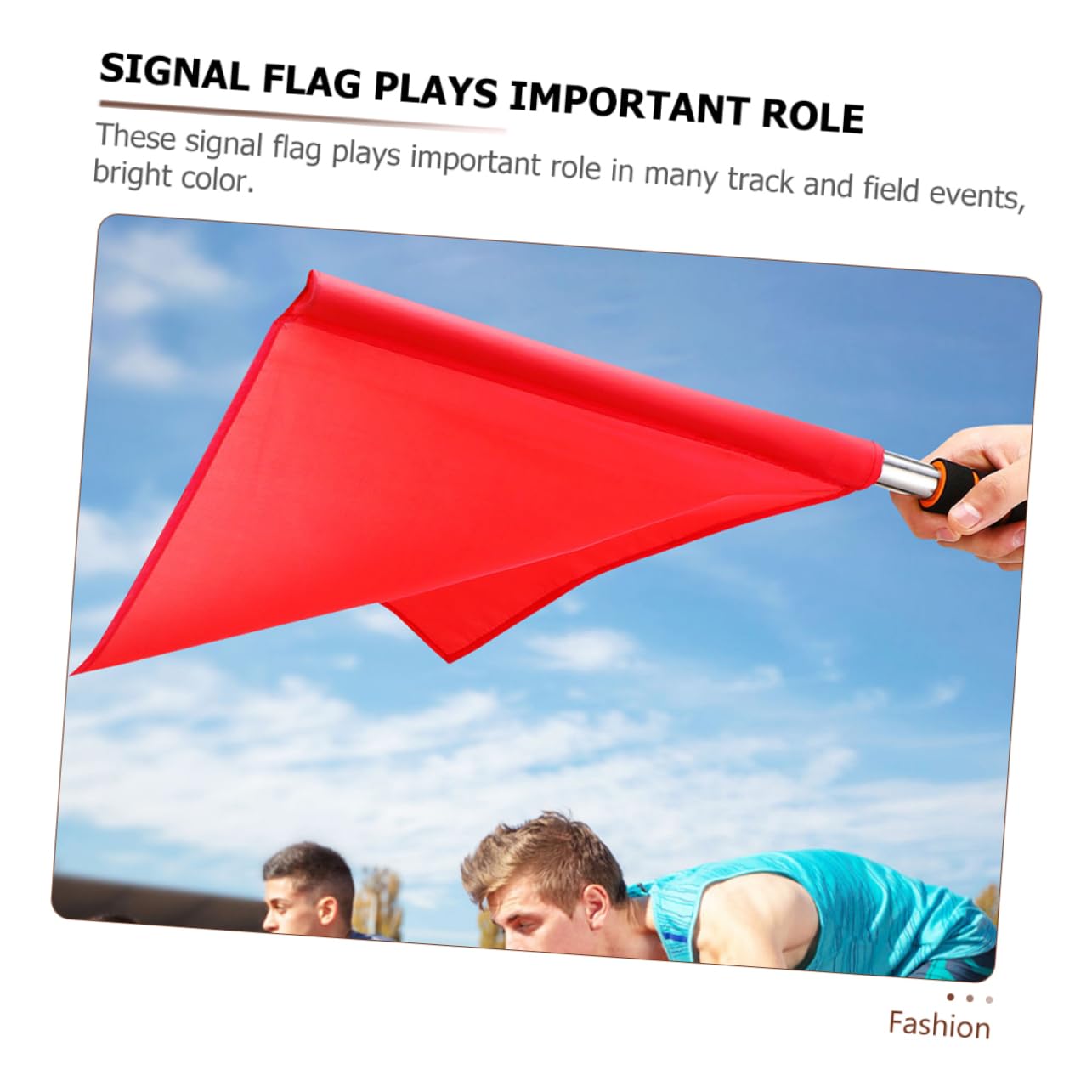 Sosoport 5 Juegos Del Abanderado De La Señal Asta De Árbitro Flag De Señal Flag De Mano De Conducción Fan Animando Acero Inoxidable Rojo 6 Piezas * 5