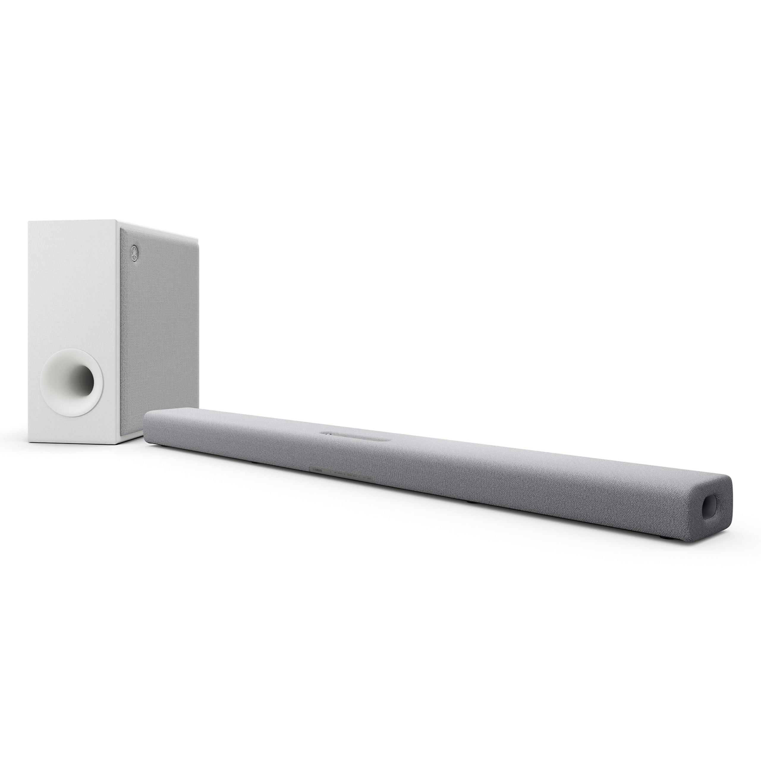 YAMAHA TRUE X BAR 50A Soundbar – Audio Surround Dolby Atmos, Alexa Integrata, Subwoofer Wireless, Clear Voice, HDMI eARC, Bluetooth, AirPlay 2, Spotify Connect – Grigio Chiaro