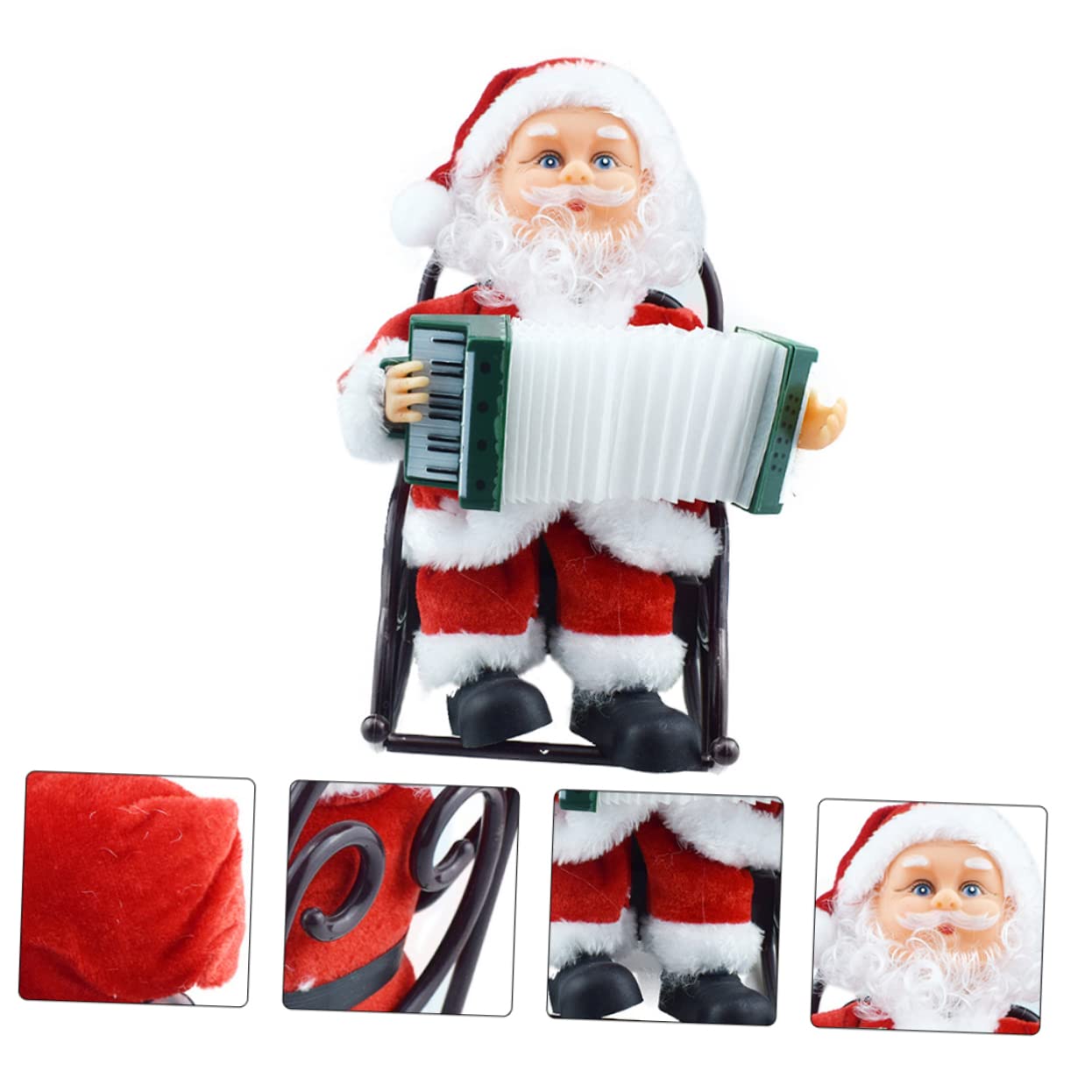 Vaguelly 1 pezzo Elettrico Natale con Musica e Danza Natale in Sedia a Decorazione Natalizia per Non Inclusa Batteria