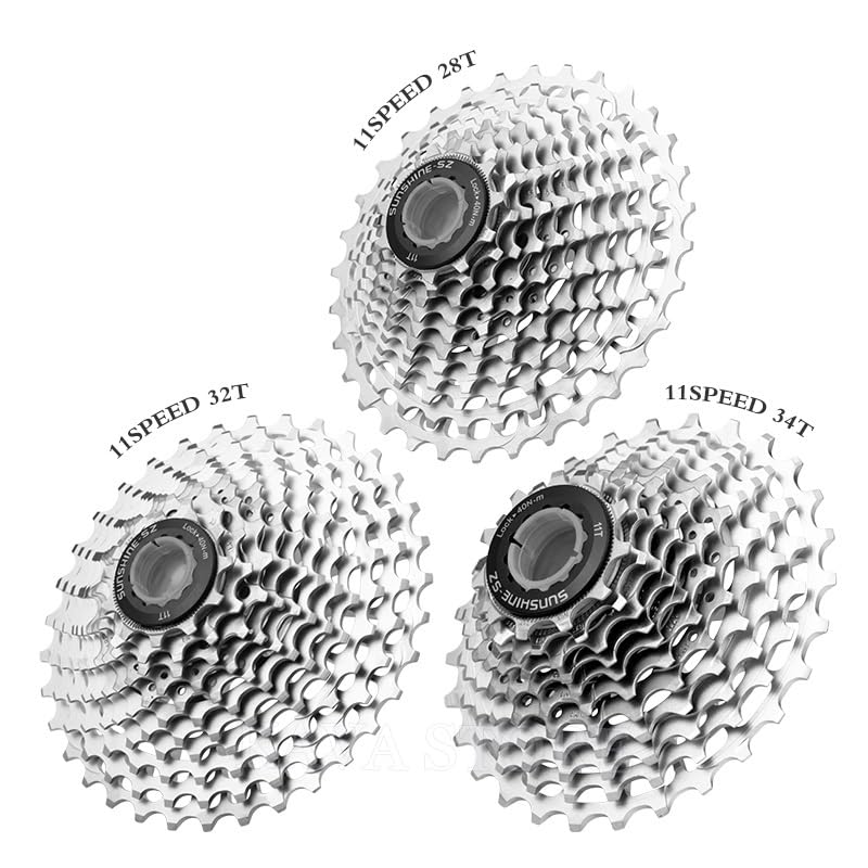 Cassettes Y PiñOnes Cassette Ultraligero for Bicicleta de Carretera, Volante de inercia de 11 velocidades y 12 velocidades, Rueda Libre de 11-28/32/34/36 Dientes Rueda Libre