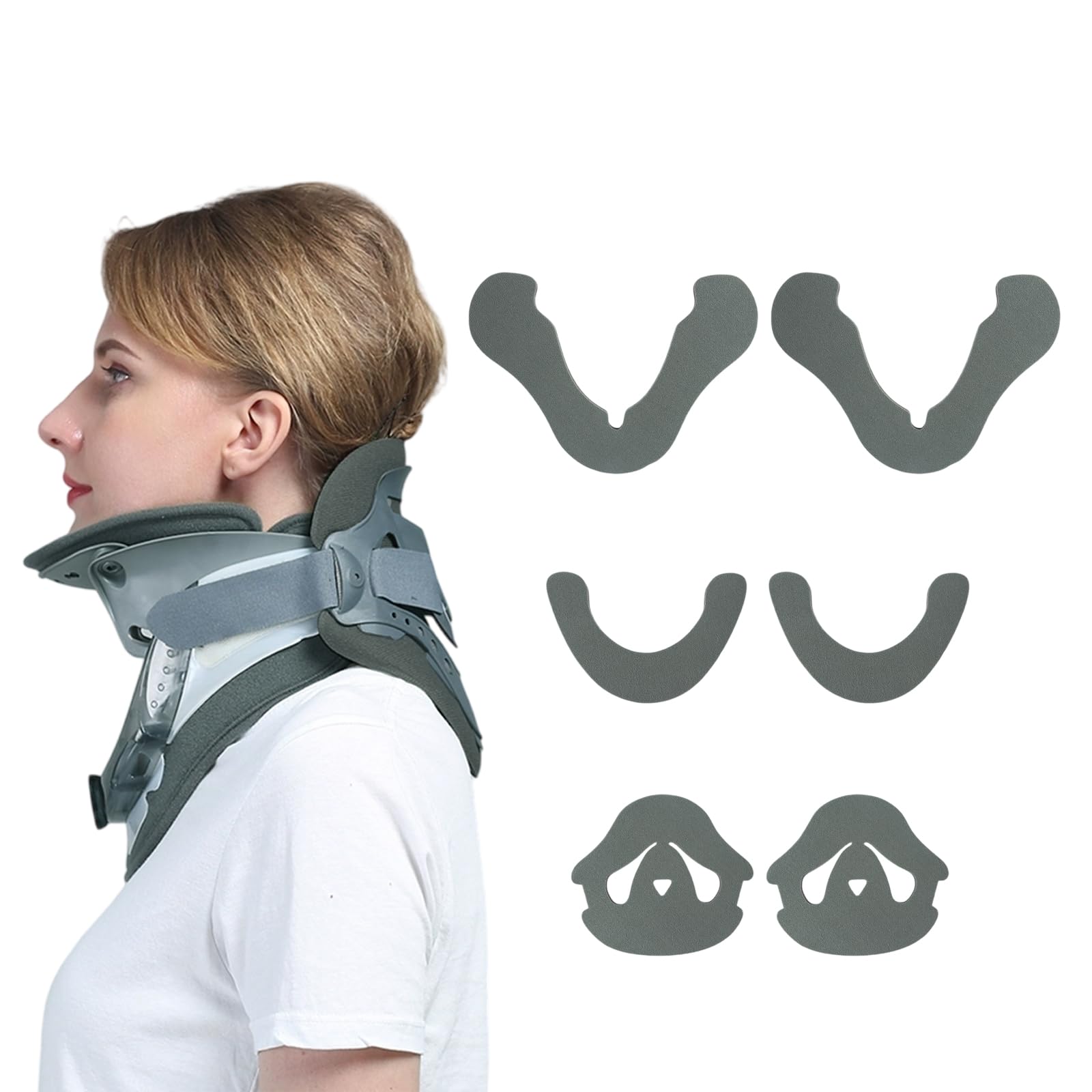 6 cuscinetti di ricambio grigio-verdi, ideali per orecchie Aspen Vista, cuscinetti per cuscino cervicale lavabili, imbottitura Cervical Collar (2 set)