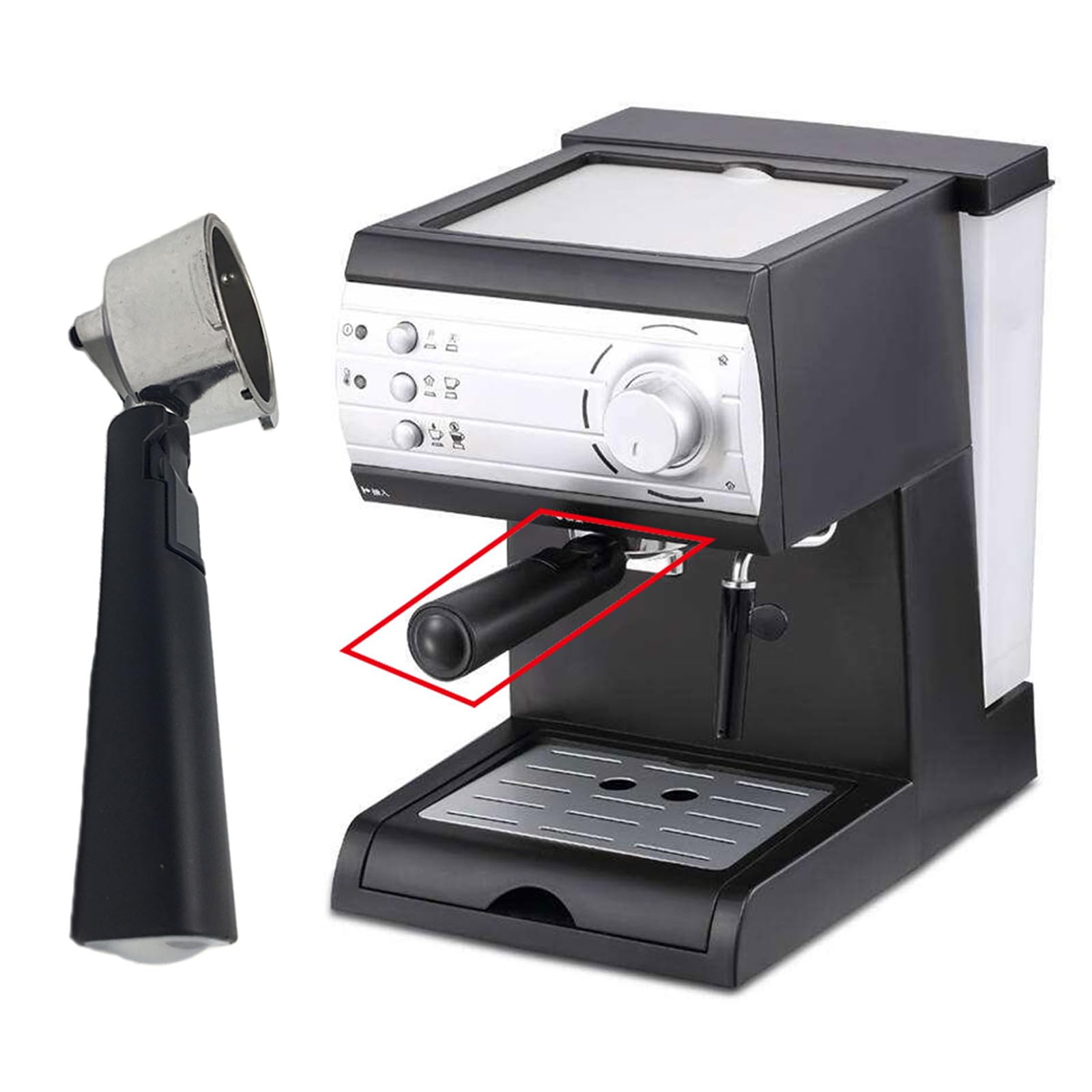 Cesta de filtro de repuesto para máquina de café, filtro móvil de 51 mm, soporte de filtro de mango, taza de polvo, compatible con mango de máquina de café, piezas y accesorios de máquina de café