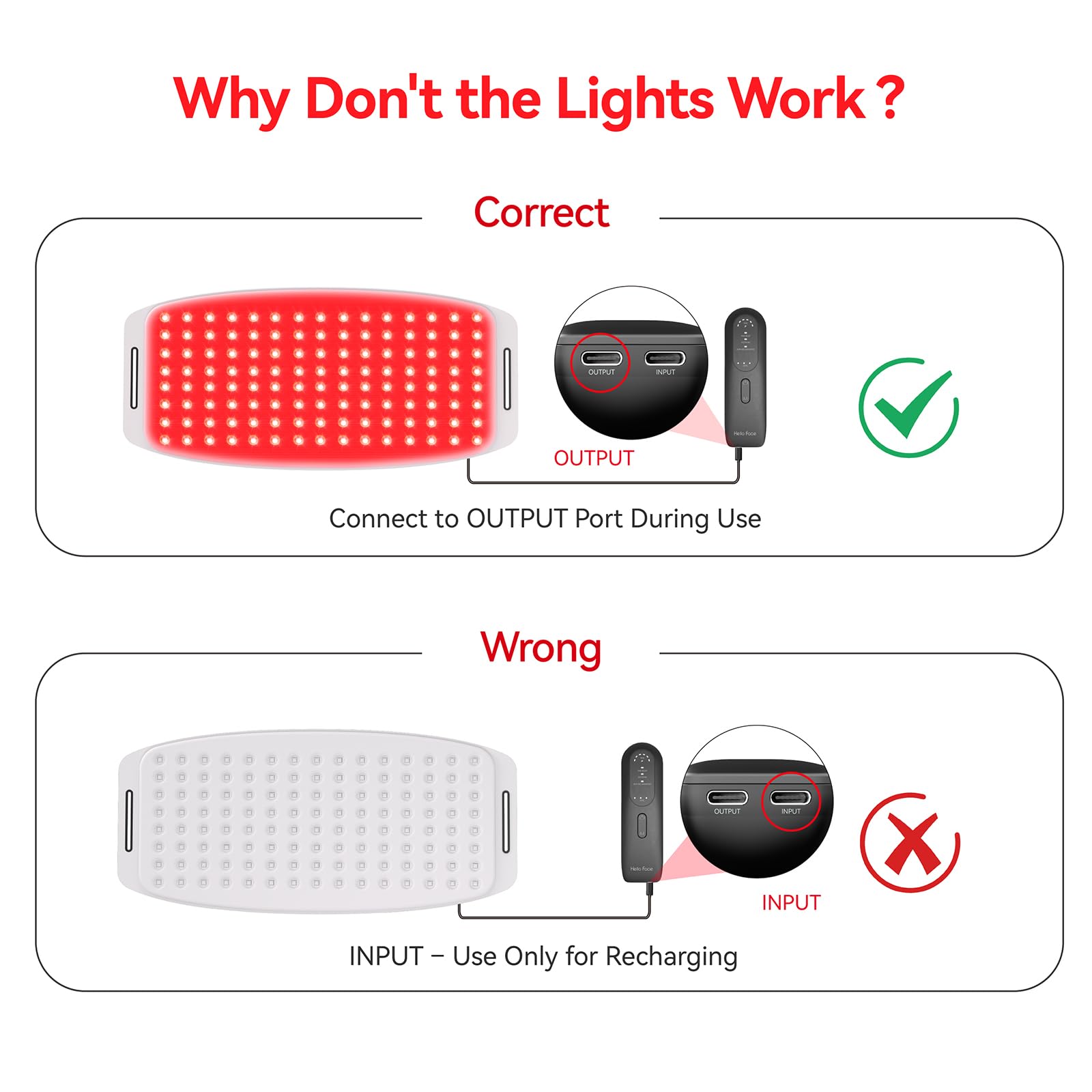 Cinturón Terapia de Luz Roja con Triple-Chip LEDs, 660nm & 850nm, Control Remoto Recargable – 43 × 20 cm Fototerapia Infrarroja para Dolor Muscular, Tejido Seguro para la Piel