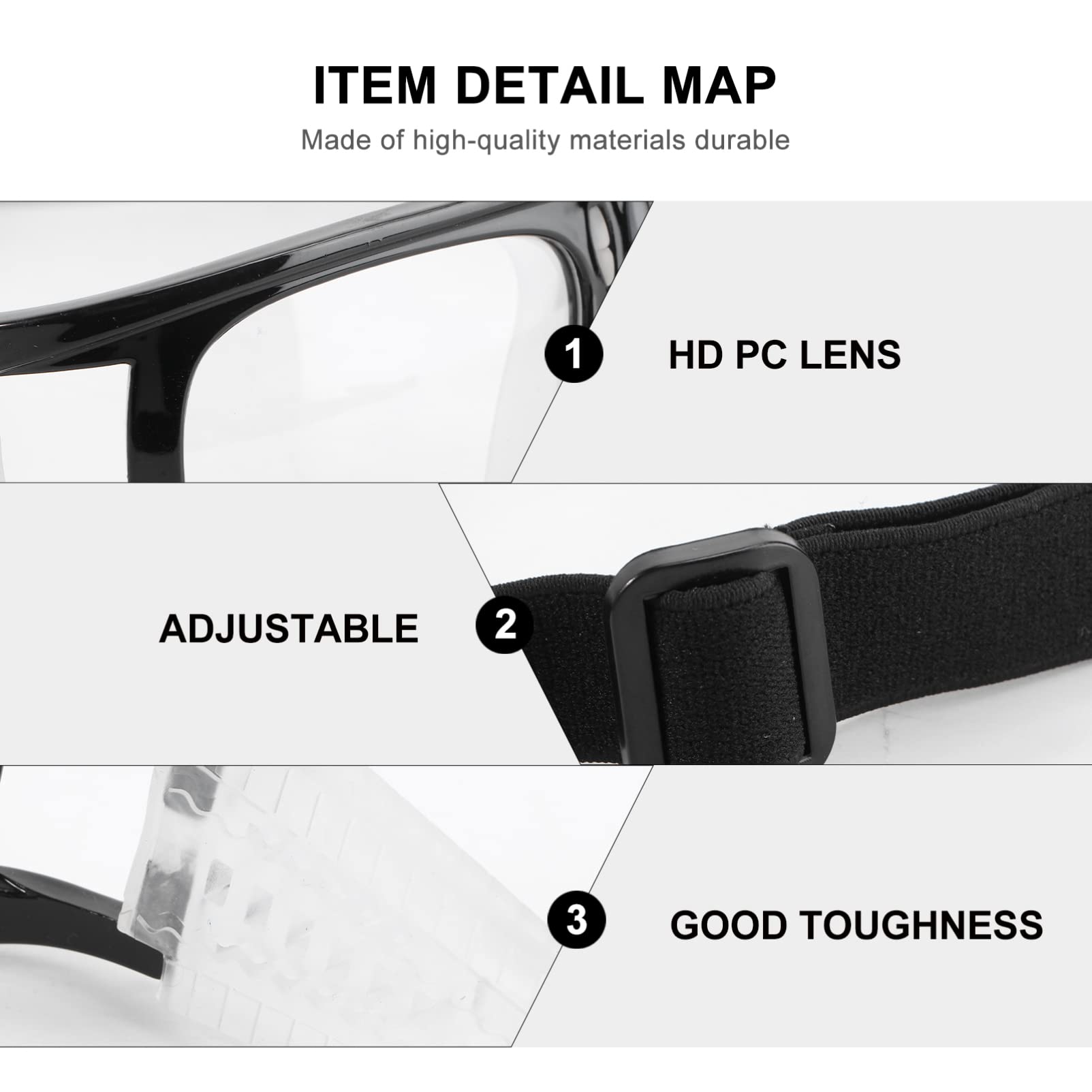 BESPORTBLE 3St Schutzbrillen Basketballbrille transparente Gläser sportgeräte Sport geräte Goggles schnapsgläser sportliche Brille Sportbrillen Augenschutz Spiel Fußball Blaue Kugel Arbeit