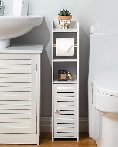 Miniatura 2 de AOJEZOR - Soporte para papel higiénico: gabinete de almacenamiento para baño pequeño con soporte para rollo de papel, ideal para colocar junto al
