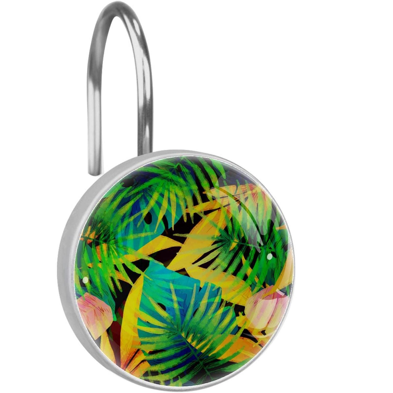 Crochets de rideau de douche tropicaux pour une salle de bain esprit jungle