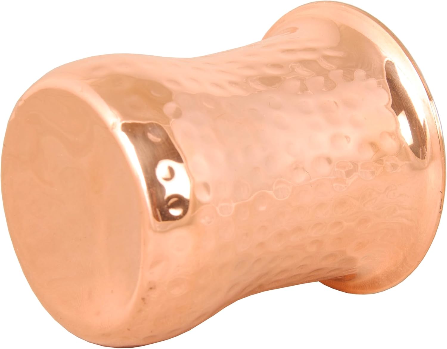 SHIV SHAKTI ARTS Copper Glass Inside Steel Hammered Finish Curve Shaped for Home and Hotels 300 ml, Brown