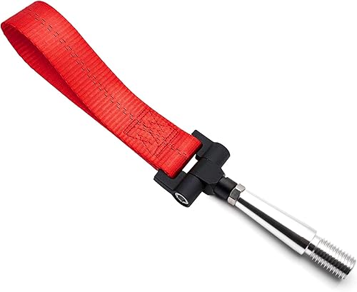Miniatura 2 de x xotic tech Adaptador de orificio de remolque JDM Racing Style rojo con correa de remolque de nailon para Nissan 370Z GTR JukeFit Infiniti G37Q60