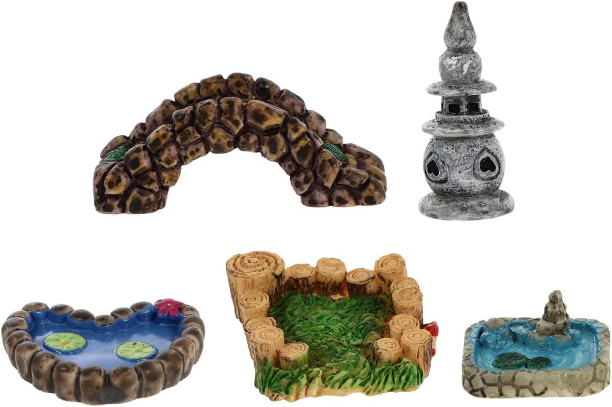 BESPORTBLE 5 Pcs Resin Miniature Landscape Accessory for Yard Balcony Decor