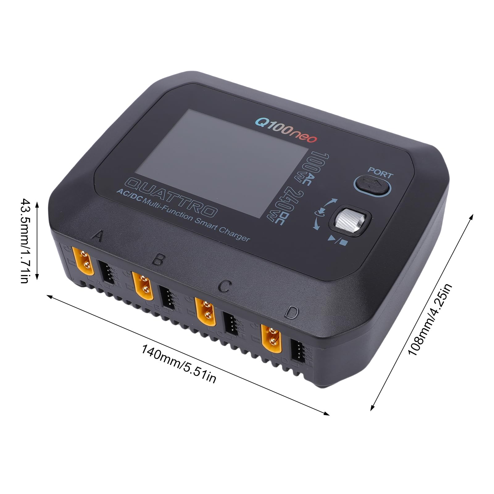 Caricabatterie Intelligente da 100 W CC 240 W con Uscite e Bilanciamento di Precisione per LiPo, LiFe, NiMH e Altre Funzioni di Scarica (Spina europea)