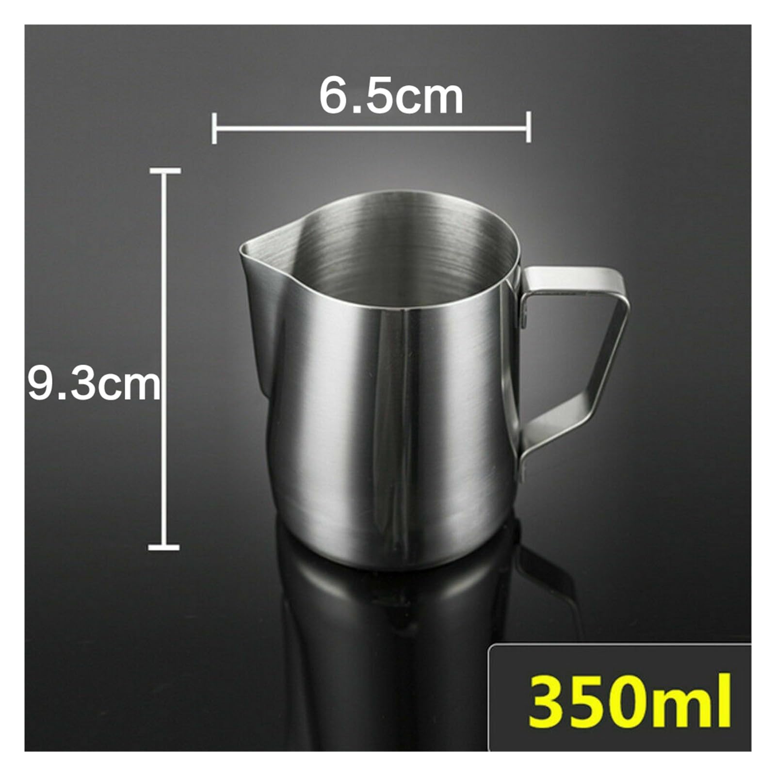 Jarras de leche 100/350/600ml, jarra espuma artesanal acero inoxidable, artística for café, tazón taza(350ml)