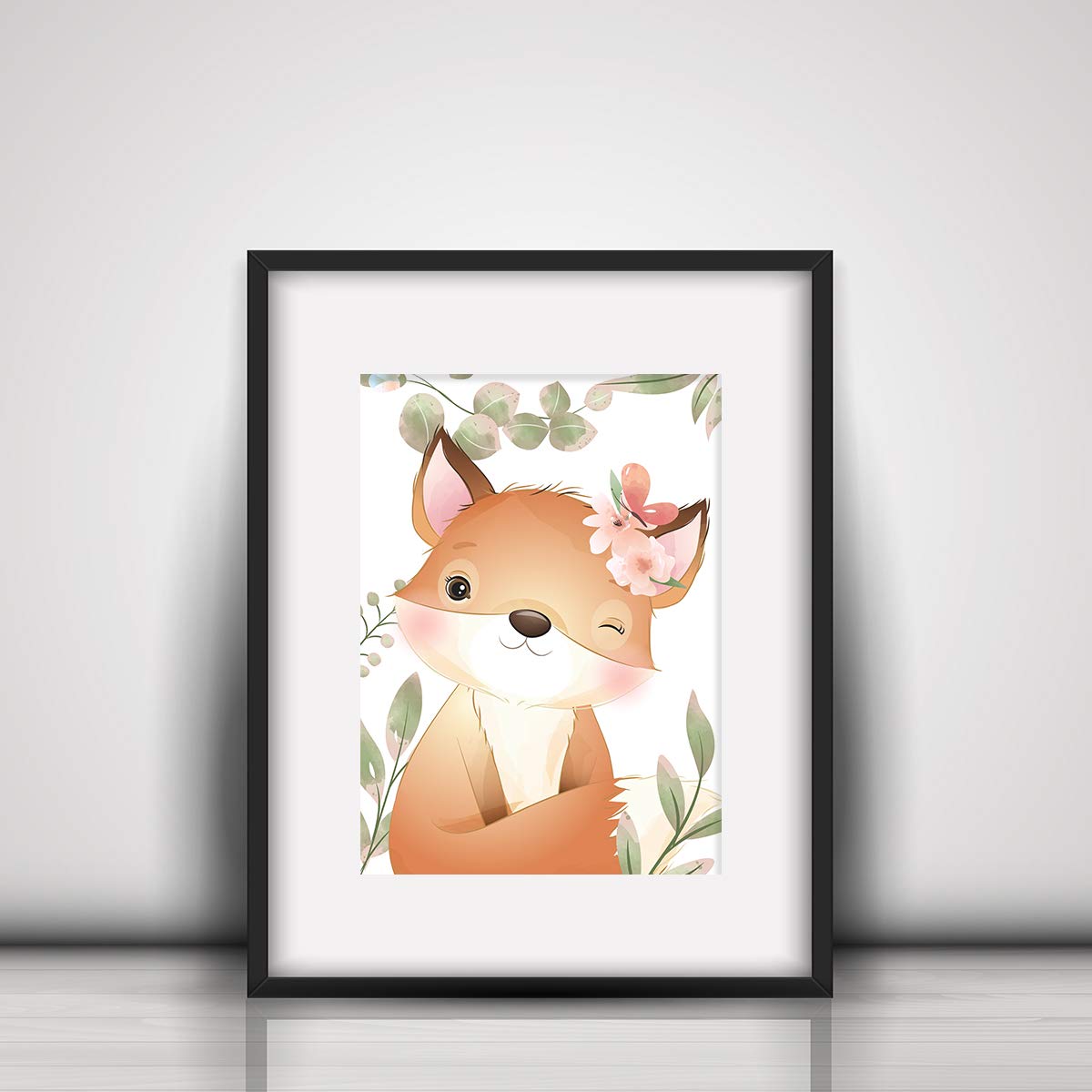 Klasse Set of 4 Pictures Forest Animals Decorative Pictures 2 Bear Fox Deer Rabbit Nursery Baby Room Girls and Boys Picture Set Poster DIN A4 Decoration Forest Animals (without Frame) - Image 4