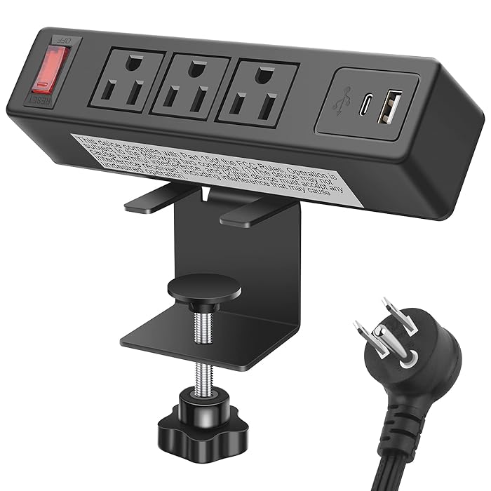 Buy Desktop Clamp Power Strip with USB, Power Charging Station Outlet