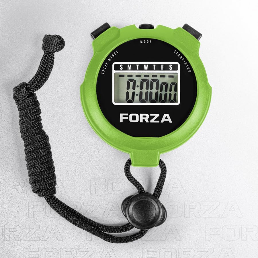 FORZA Stopwatch | Multi-Functional Sports Stopwatch Timer for Coaches, Athletes and Schools with Water-Resistant, Easy-to-Read Display - Choose Your Colour! (Green, Pack of 1)