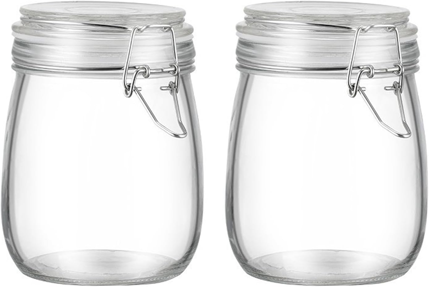 25oz Airtight Glass Jars with Lids, Glass Storage Containers With Hinged Lids For Kitchen(2 Pack)